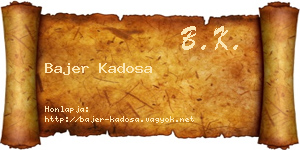 Bajer Kadosa névjegykártya